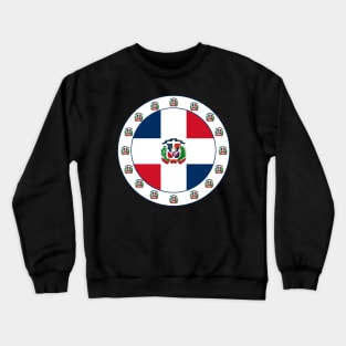 Dominican Republic Flag Medallion with Emblem Crewneck Sweatshirt